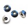 Nuts, aluminum, flanged, serrated (4mm) (blue-anodized) (4)