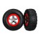 Tires & wheels, glued on SCT Chrome wheels TSM Rated 2wd fr