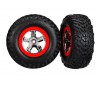 Tires & wheels, glued on SCT Chrome wheels TSM Rated 2wd fr