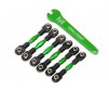 Turnbuckles, aluminum (green-anodized), camber links, 32mm (front) (2