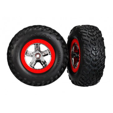 Tires & wheels, glued on SCT Chrome wheels TSM Rated S1 Comp