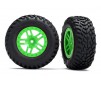 Tires & wheels, assembled, glued (SCT Split-Spoke green wheels, SCT o