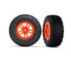 Tires & wheels, assembled, glued (SCT Split-Spoke orange wheels, SCT