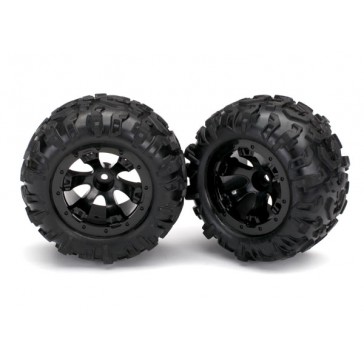 Tires and wheels assembled/glued (Geode black, beadlock style wheels,