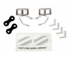 Mirrors, side, chrome (left & right)/ retainers (2)/ body clips (4)