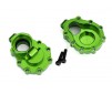 Portal housings, inner (rear), 6061-T6 aluminum (green-anodized) (2)/