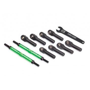 Toe links, E-Revo VXL (TUBES green-anodized, 7075-T6 aluminum, strong