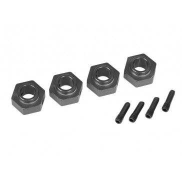 Wheel hubs, 12mm hex, 6061-T6 aluminum (charcoal gray-anodized) (4)/