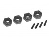 Wheel hubs, 12mm hex, 6061-T6 aluminum (charcoal gray-anodized) (4)/