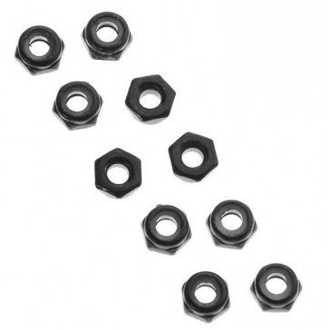 AXA1052 Thin Nylon Locking Hex Nut M3 Black (10)