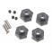 AX30429 Aluminum Hex Hub 12mm Black (4)