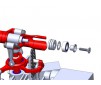 DISC.. Alu. Main Blade Grip w/ Thrust Bearing (Red) - Trex 150