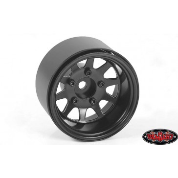Deep Dish Wagon 1.55 Stamped Steel Beadlock Wheels (Black)