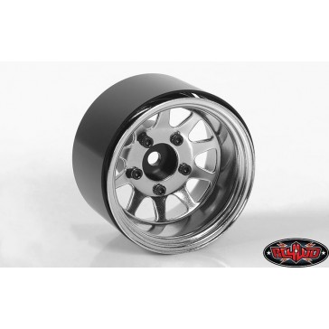 Deep Dish Wagon 1.55 Stamped Steel Beadlock Wheels (Chrome)