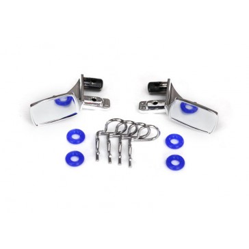 Mirrors, side, chrome (left & right)/ o-rings (4)/ body clips (4) (fi