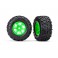 Tires & wheels, assembled, glued (X-Maxx green wheels, Maxx AT tires,