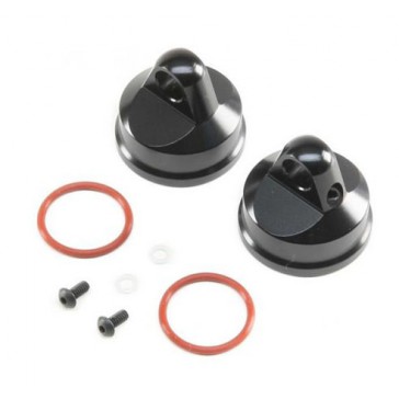 Shock Cap, Aluminum, Black (2): LST/2, 3XL-E