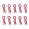 DISC.. Clips de carrosserie rouge anodisés 1/10ème 10pcs