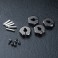 DISC.. Alum. hex. wheel hubs 4mm (black) (4)