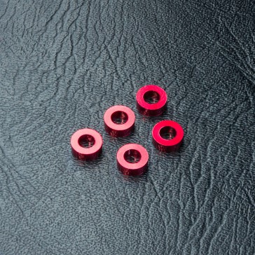 Alum. spacer 3X5.5X2.0 (red) (5)