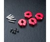 Alum. hex. wheel hubs 4mm (red) (4)