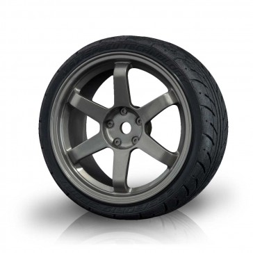DISC.. Silver grey TE wheel w/ AD realistic tire (4)