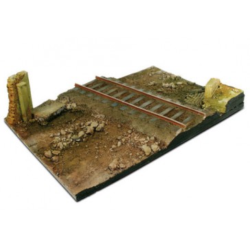 Diorama Accesories - 31x21 Country Road Cross with Railway section