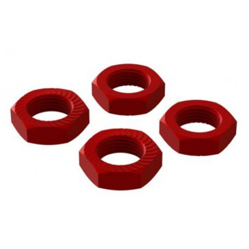 Aluminum Wheel Nut 17mm Red (4)