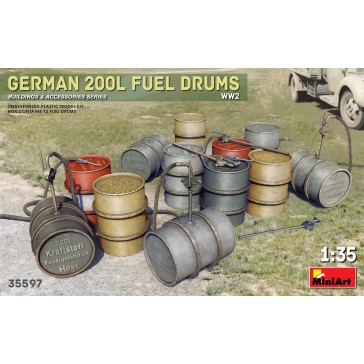 German 200 Liter Fuel Drum Set WW2 1/35