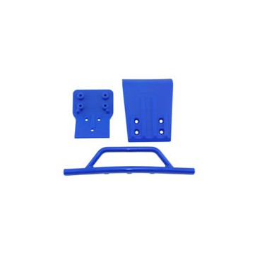 FRONT BUMPER & SKID PLATE FOR TRAXXAS SLASH 4x4 - BLUE