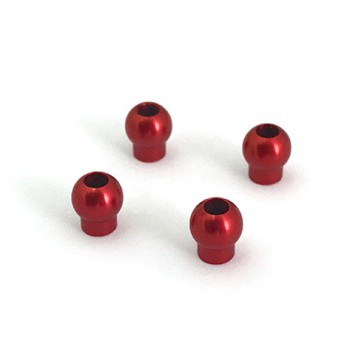 ALUMINIUM SHOCK UPPER BALL 6.8x7.6MM RED (4)