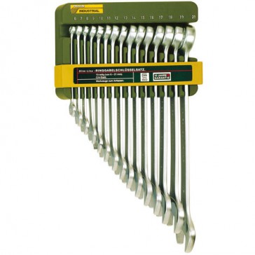 Jeu de clés mixtes à fourche et polygonale SlimLine, 15 pièces, 6 à 2