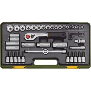 Dopsleutel-/bitset met ratel, 3/8" (47-dlg.)