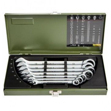 MicroSpeeder Ringsleutelset, 8-10-13-16-17-18-19 mm