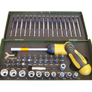 Coffret d'embouts de vissage, 54 pièces avec tournevis pliable