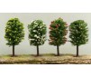 4 Arbres Feuillus Fleuris 10cm.