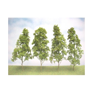 4 arbres feuillus 15cm vert olive