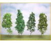 4 arbres feuillus 15cm mélange vert