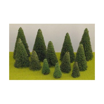 5 sapins avec pied 14 cm