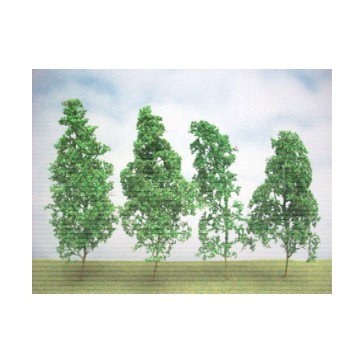 4 arbres feuillus 15cm vert moyen
