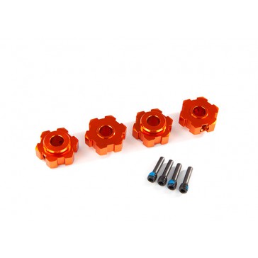Wheel hubs, hex, aluminum (orange-anodized) (4)/ 4x13mm screw pins (4