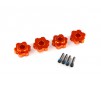 Wheel hubs, hex, aluminum (orange-anodized) (4)/ 4x13mm screw pins (4