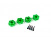 Wheel hubs, hex, aluminum (green-anodized) (4)/ 4x13mm screw pins (4)