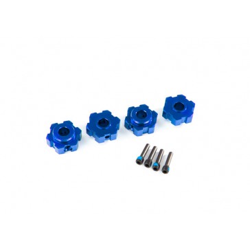 Wheel hubs, hex, aluminum (blue-anodized) (4)/ 4x13mm screw pins (4)