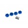 Wheel hubs, hex, aluminum (blue-anodized) (4)/ 4x13mm screw pins (4)