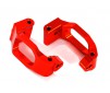 Caster blocks (c-hubs), 6061-T6 aluminum (red-anodized), left & right