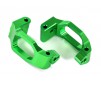 Caster blocks (c-hubs), 6061-T6 aluminum (green-anodized), left & rig