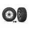 Tires and wheels, assembled, glued (2.6 black, satin chrome-plated Me