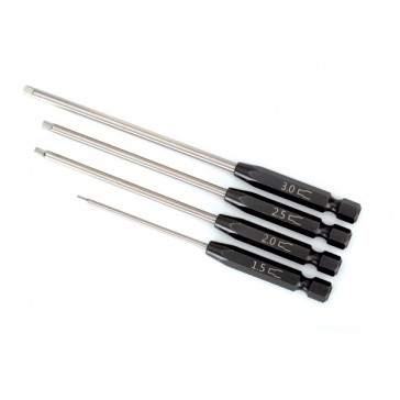 Speed Bit Set, hex driver, 4-piece straight (1.5mm, 2.0mm, 2.5mm, 3.0