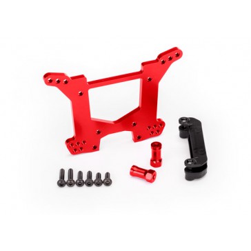 Shock tower, rear, 7075-T6 aluminum (red-anodized) (1)/ body mount br